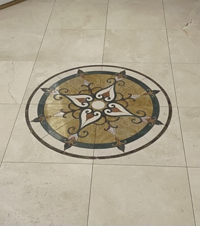 Custom Tile Medallion Installation