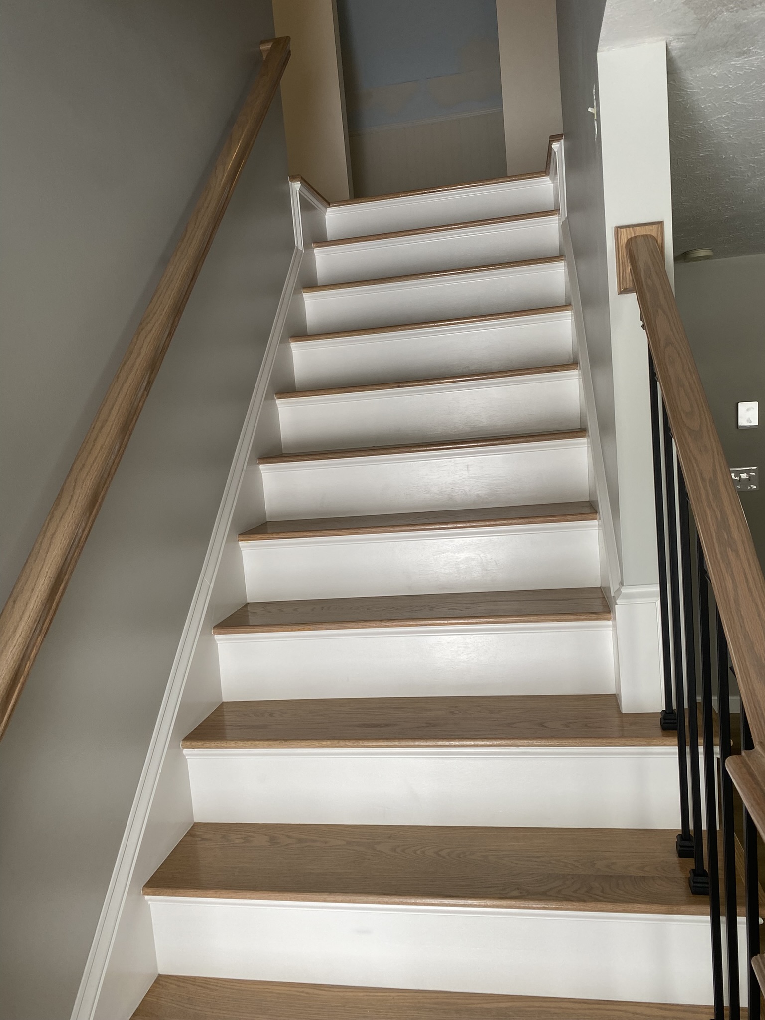 Modern Staircase with Wood Treads